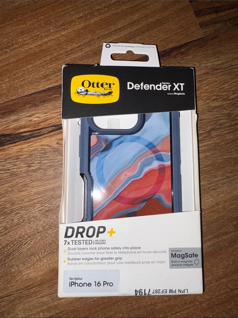 OtterBox Defender XT Case for iPhone 16 Pro - Blue and Red Swirl